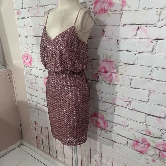 Vince camuto pink Sequin Blouson Sheath Dress - Picture 8 of 15